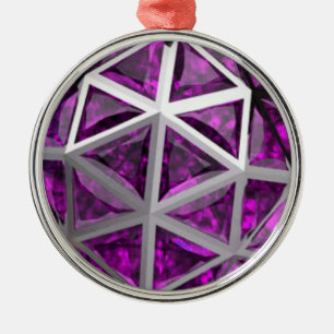 Sphere Amethyst Gemstone Paars Metalen Ornament