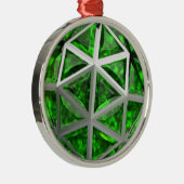 Sphere Emerald Gemstone Metalen Ornament (Rechts)
