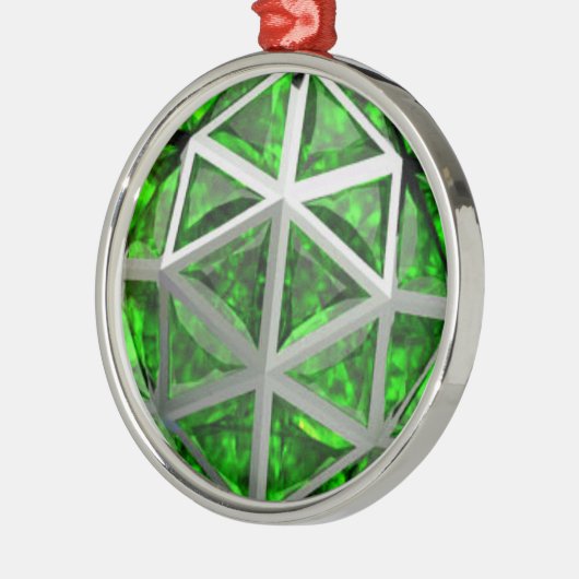 Sphere Emerald Gemstone Metalen Ornament (Links)