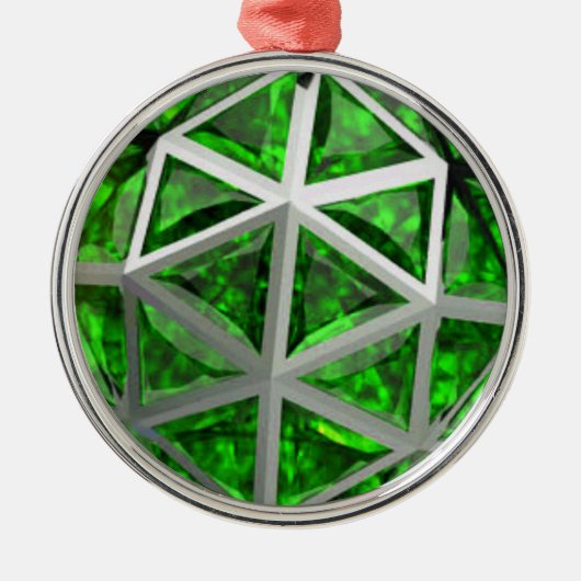 Sphere Emerald Gemstone Metalen Ornament (Voorkant)
