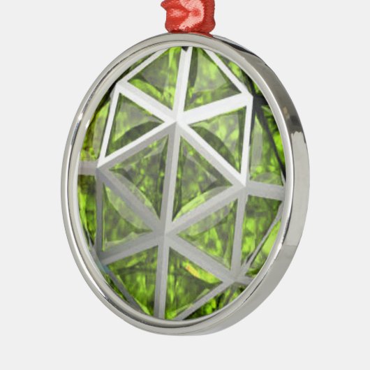 Sphere Green Peridot Gemstone Metalen Ornament (Links)