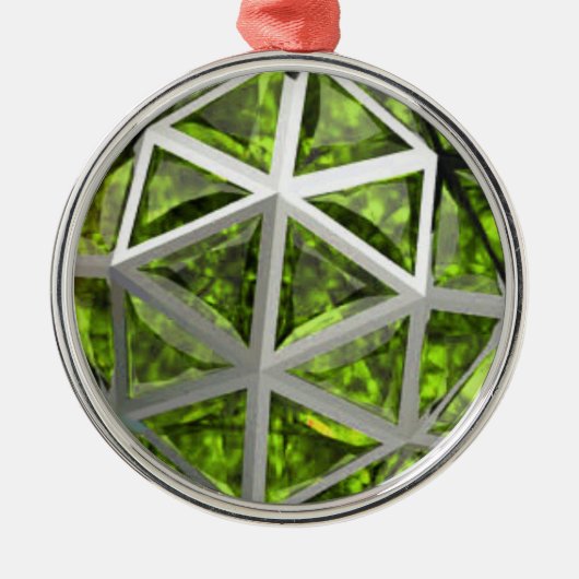 Sphere Green Peridot Gemstone Metalen Ornament (Voorkant)