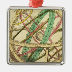 Sphere-kaart Metalen Ornament