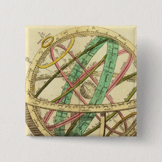 Sphere-kaart Vierkante Button 5,1 Cm (Voorkant)