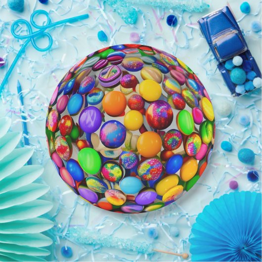 Spherische wereld van snoep papieren bordje (Feest)