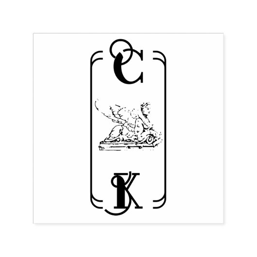Sphinx Art nouveau ex libris Zelfinktende Stempel (Design)