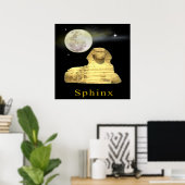 sphinx bij nacht poster (Thuiskantoor)