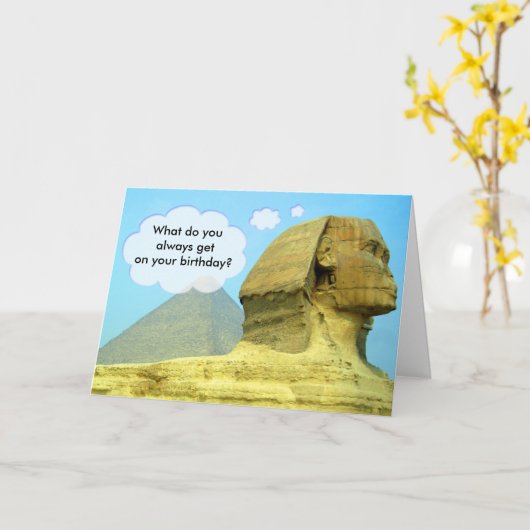 Sphinx Birthday Card Kaart (Gele Bloem)