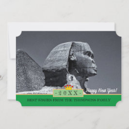 Sphinx, Caïro en gelukkig Nieuwjaar! Kaart/Egypte Feestdagenkaart