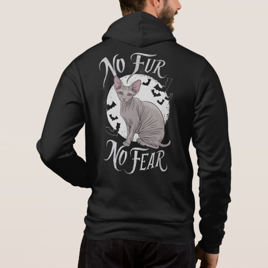 Sphinx Cat Beauty tijdens Halloween Hoodie (Achterkant)