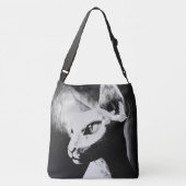 Sphinx Cat Black White Contrast Dierportret Crossbody Tas (Achterkant)