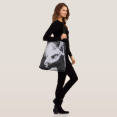 Sphinx Cat Black White Contrast Dierportret Crossbody Tas (Op model)