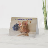 Sphinx Cat Haarloze Chemotherapie Humor Card Kaart (Voorkant)