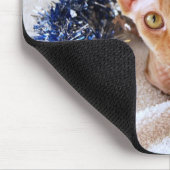 Sphinx Cat met Blue Tinsel Mousepad Muismat (Hoek)