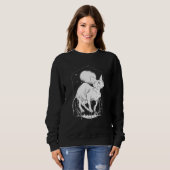 Sphinx Cat Moon Gothic Aesthetic Core Tattoos Nigh Trui (Voorkant volledig)