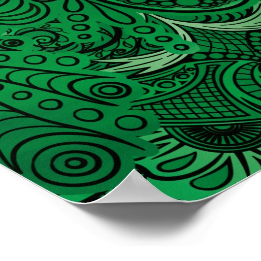 Sphinx Cat Tattoo concept art with a Mandala Back. Poster (Hoek)