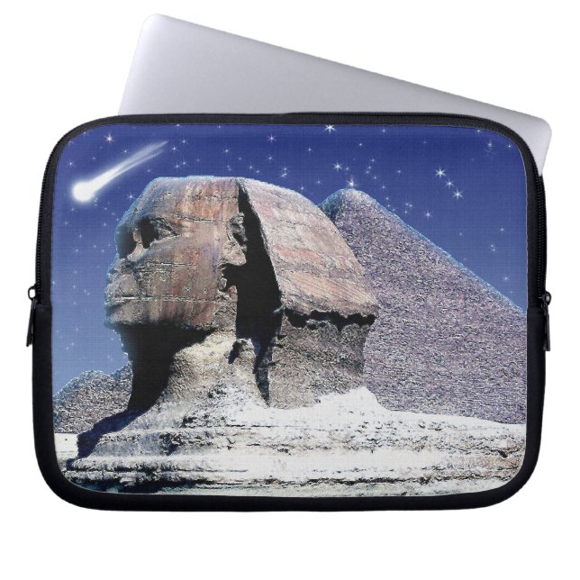 Sphinx & Comet over Egyptische piramides Art Sleev Laptop Sleeve (Voorkant)