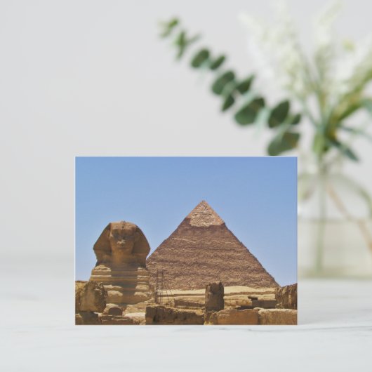 Sphinx en piramide briefkaart (Staand voorkant)