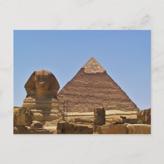 Sphinx en piramide briefkaart (Voorkant)