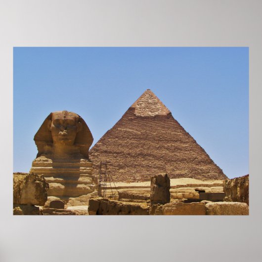 Sphinx en piramide poster (Voorkant)