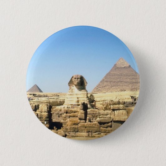 Sphinx en piramide ronde button 5,7 cm (Voorkant)