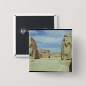 Sphinx gate, 1450-1200 BC Vierkante Button 5,1 Cm (Voorkant /achterkant)