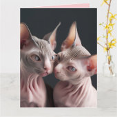 SPHINX HAIRLESS CAT BIG VALENTIJNSDAG KAART (Gele Bloem)