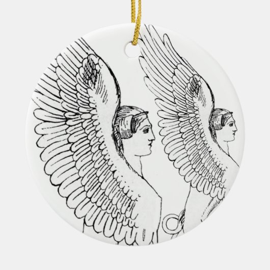  Sphinx-illustratie Keramisch Ornament (Voorkant)