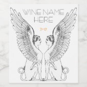  Sphinx-illustratie Wijn Etiket (Enkel label)