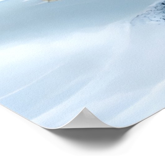 Sphinx in de sneeuw | AI Art Poster (Hoek)