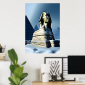 Sphinx in de sneeuw | AI Art Poster (Thuiskantoor)