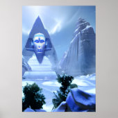 Sphinx in de wintersneeuw | AI Art Poster (Voorkant)