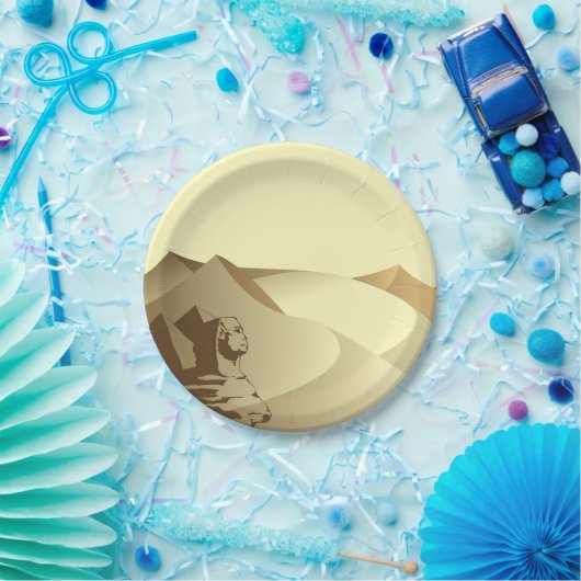 Sphinx in de woestijn papieren bordje (Feest)