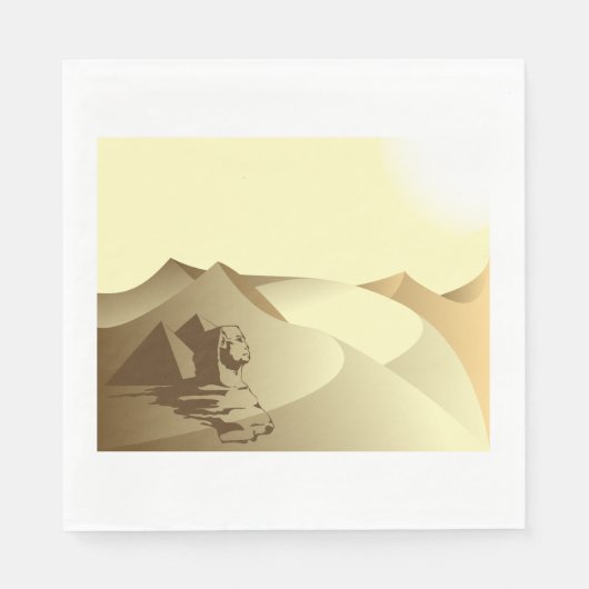 Sphinx in de woestijn servet (Voorkant)