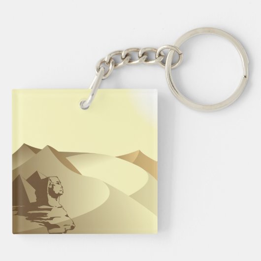 Sphinx in de woestijn sleutelhanger (Achterkant)