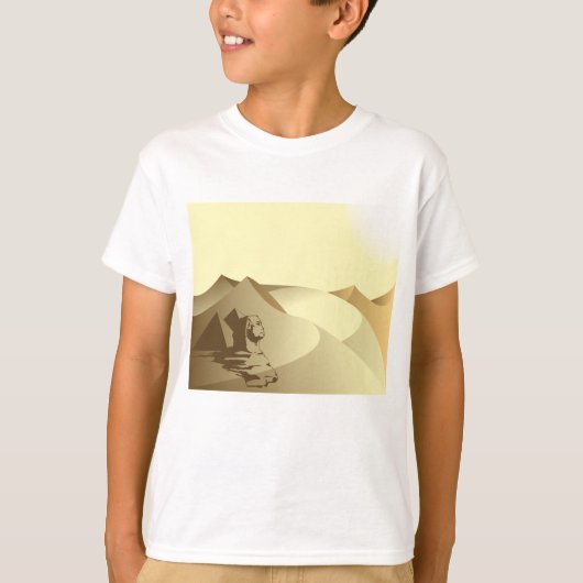 Sphinx in de woestijn t-shirt (Voorkant)