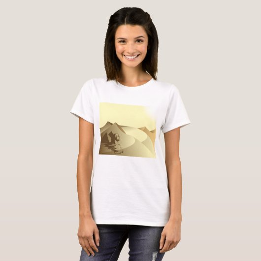 Sphinx in de woestijn t-shirt (Voorkant volledig)