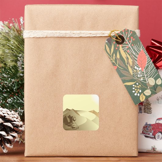 Sphinx in de woestijn vierkante sticker