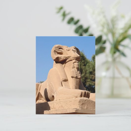 Sphinx in Karnak Temple - Egypte Briefkaart (Staand voorkant)