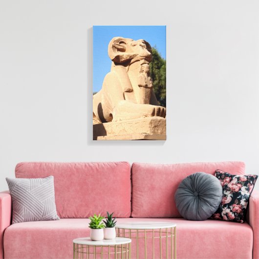 Sphinx in Karnak Temple - Egypte Canvas Afdruk (Insitu (Woonkamer))