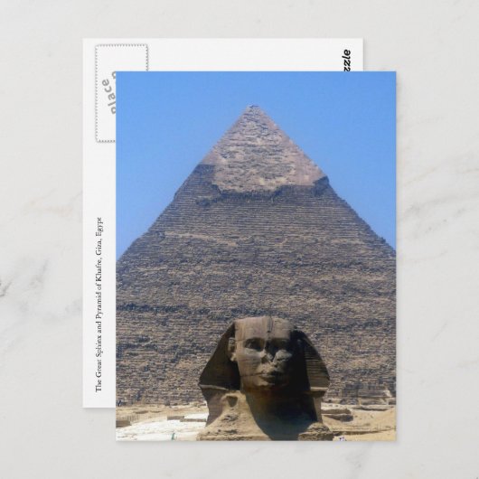 sphinx khafre piramide briefkaart (Voorkant / Achterkant)