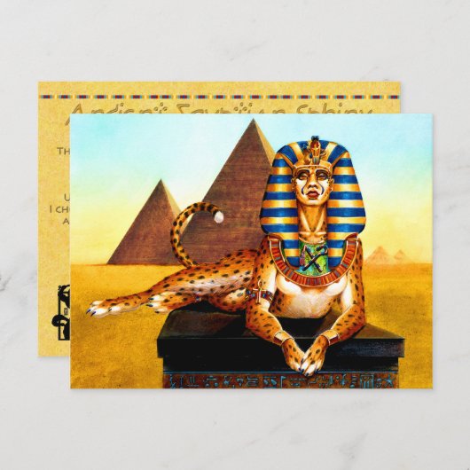 Sphinx met Golden Eyes Briefkaart (Voorkant / Achterkant)