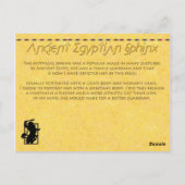 Sphinx met Golden Eyes Briefkaart (Achterkant)