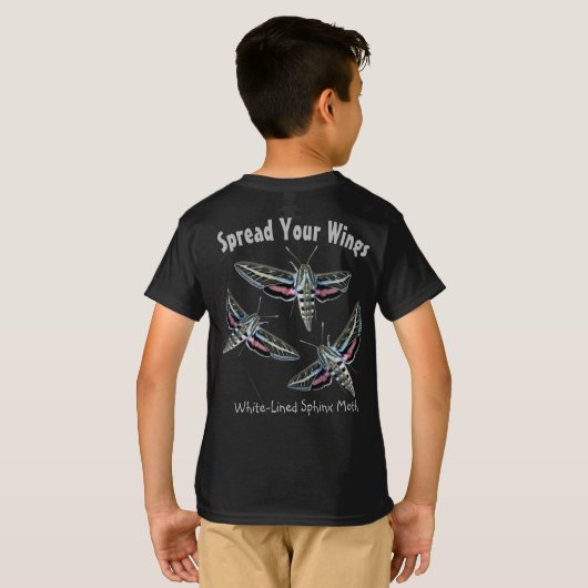 Sphinx Moth Insecte foto Pocket Back Sjabloon T-shirt (Achterkant volledig)