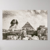 Sphinx Pyramid Mid-eeuwse Egypte Poster (Voorkant)