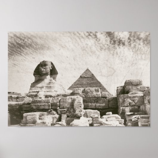 Sphinx Pyramid Mid-eeuwse Egypte Poster (Voorkant)