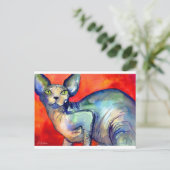 Sphinx sphynx cat #6 schilderij briefkaart (Staand voorkant)