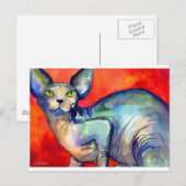 Sphinx sphynx cat #6 schilderij briefkaart (Voorkant / Achterkant)