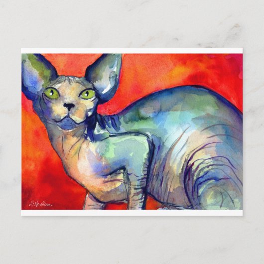 Sphinx sphynx cat #6 schilderij briefkaart (Voorkant)