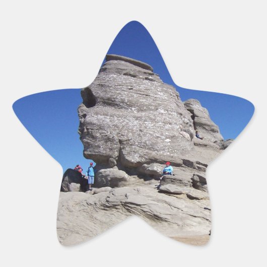 Sphinx uit Bucegi Mts, Roemenië coole megalith Ster Sticker (Voorkant)